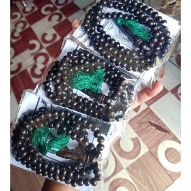 Tasbih Tasbeh 99 Butir Kayu Bertuah Gaharu Wangi Super Asli Kalimantan Garansi Original Hitam Coklat