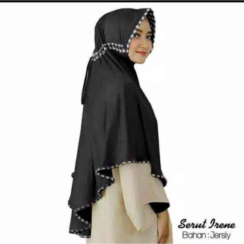 JILBAB INSTAN SERUT KOTAK MOTIF CATUR/KOTAK