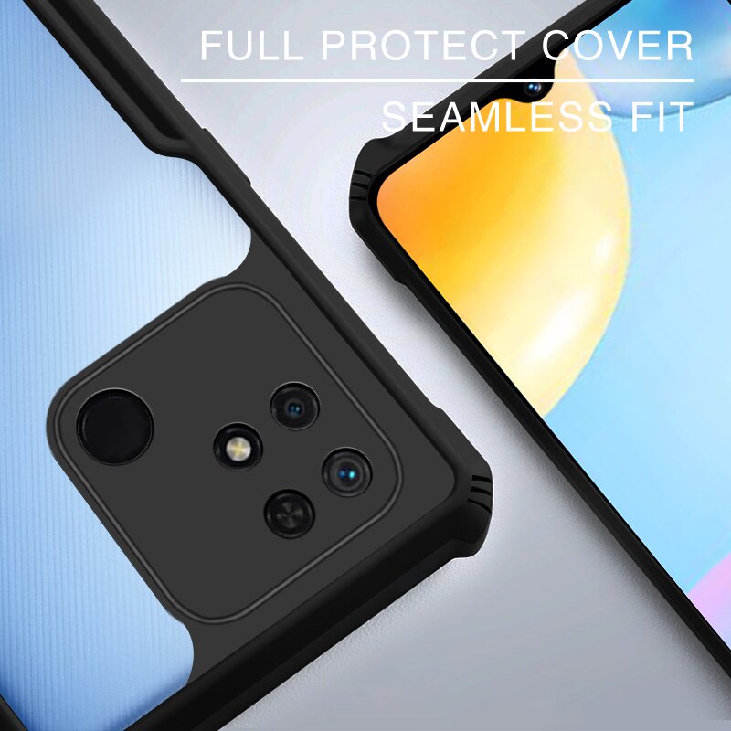 PAKET 2 IN 1 Case Xiaomi Redmi 10C 2022 Armor Fusion Transparent Prmium Casing Free Tempered Glass