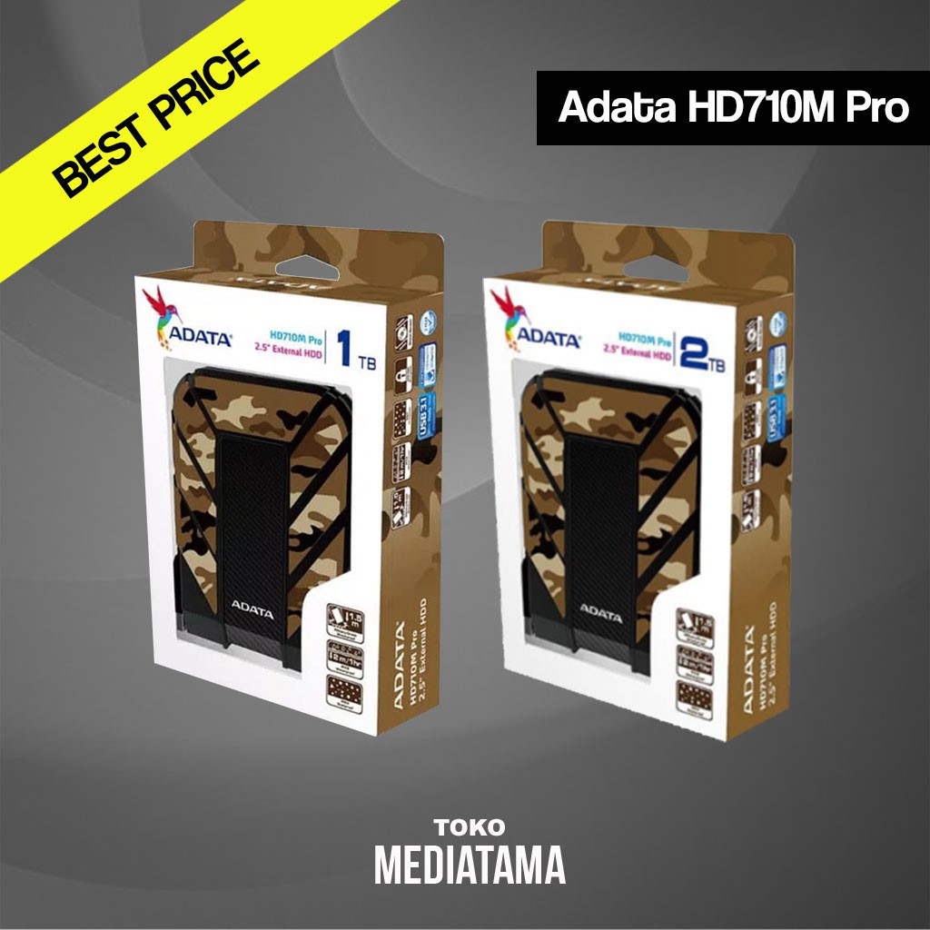 Hardisk Eksternal Adata HD710M Military 1TB / 2TB HDD External Harddisk