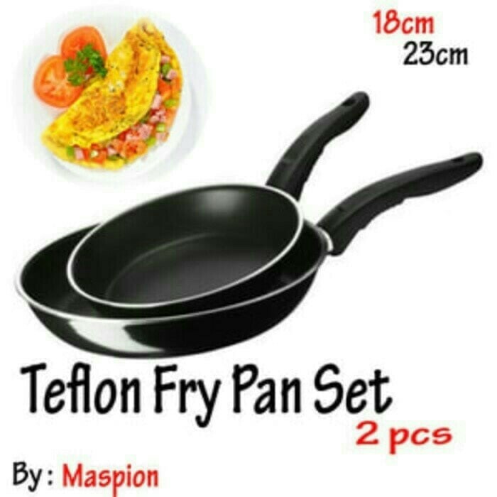 Maspion Wajan Teflon Frypan Set 2 Pcs - 18 Cm &amp; 23 Cm