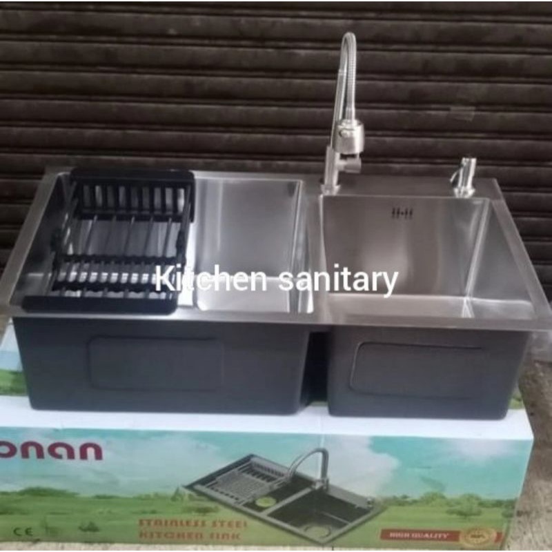 Paket komplit kitchen sink ONAN 8245 stainless sus 304  / ONAN 8245