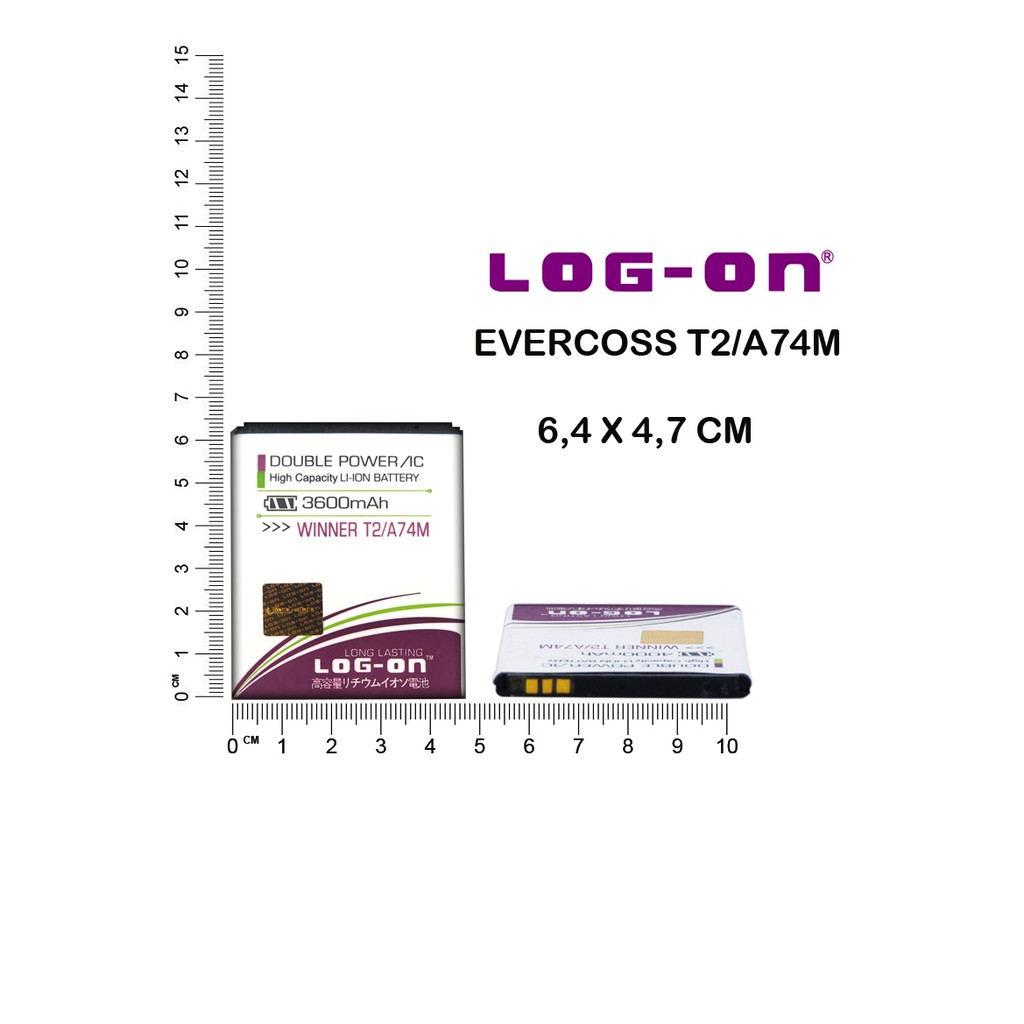 BATERAI EVERCOSS A74M / T2 - LOG ON DOUBLE POWER BATTERY BATRE