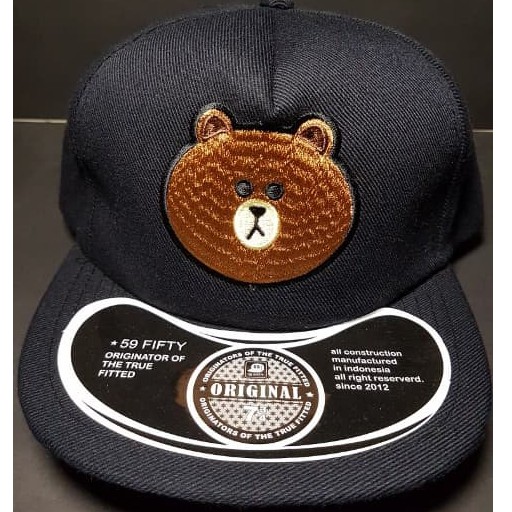 TOPI SNAPBACK PREMIUM BROWNY LINE DENGAN GAMBAR ASLI