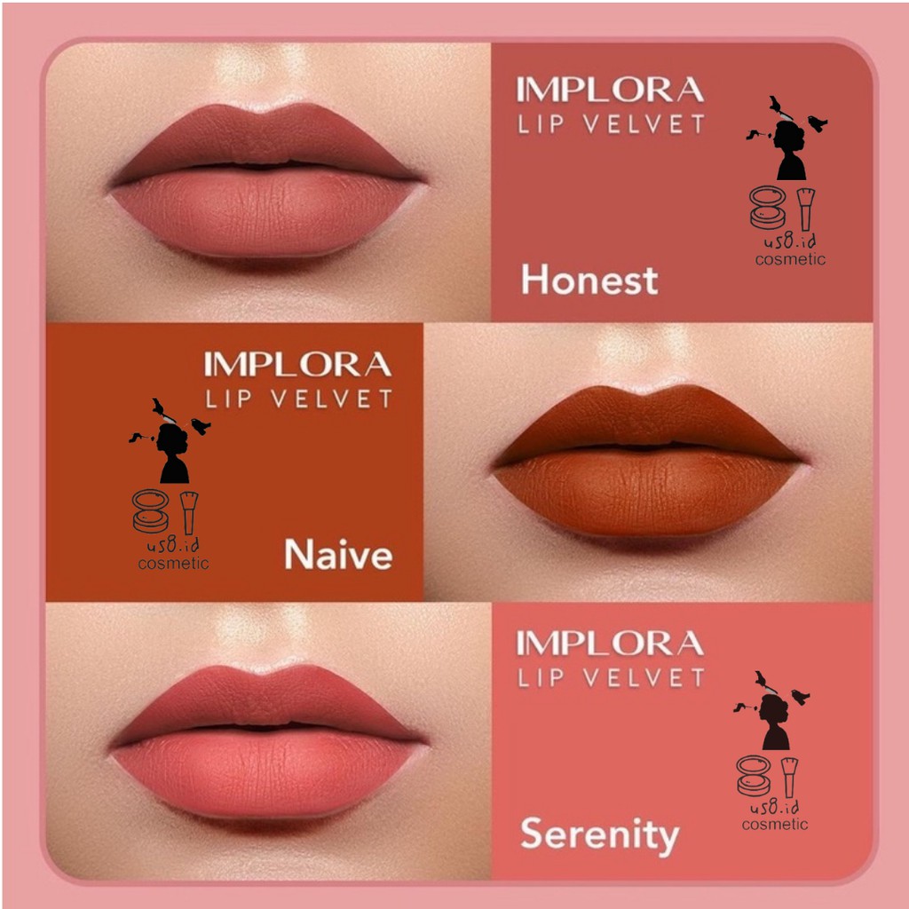 IMPLORA Lip Velvet 4,6 gram | Lip Cream | Lipstik | Lipvelvet | BPOM HALAL kosmetik bibir