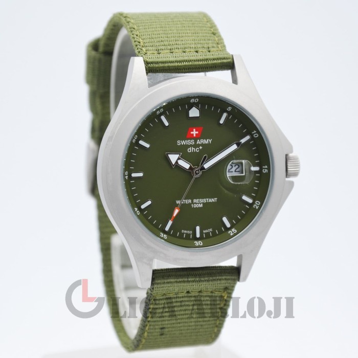 SA Original Quartz DHC Kanvas / Nylon SA-1880G Tanggal Doff Hijau Army