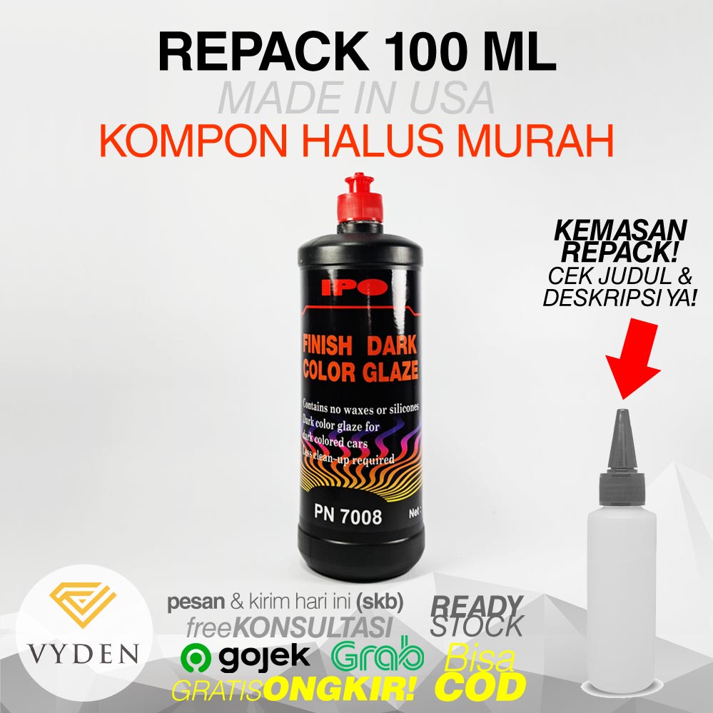 IPO FINISH DARK COLOR GLAZE 100ml Repack Kompon Halus Swirl Baret USA