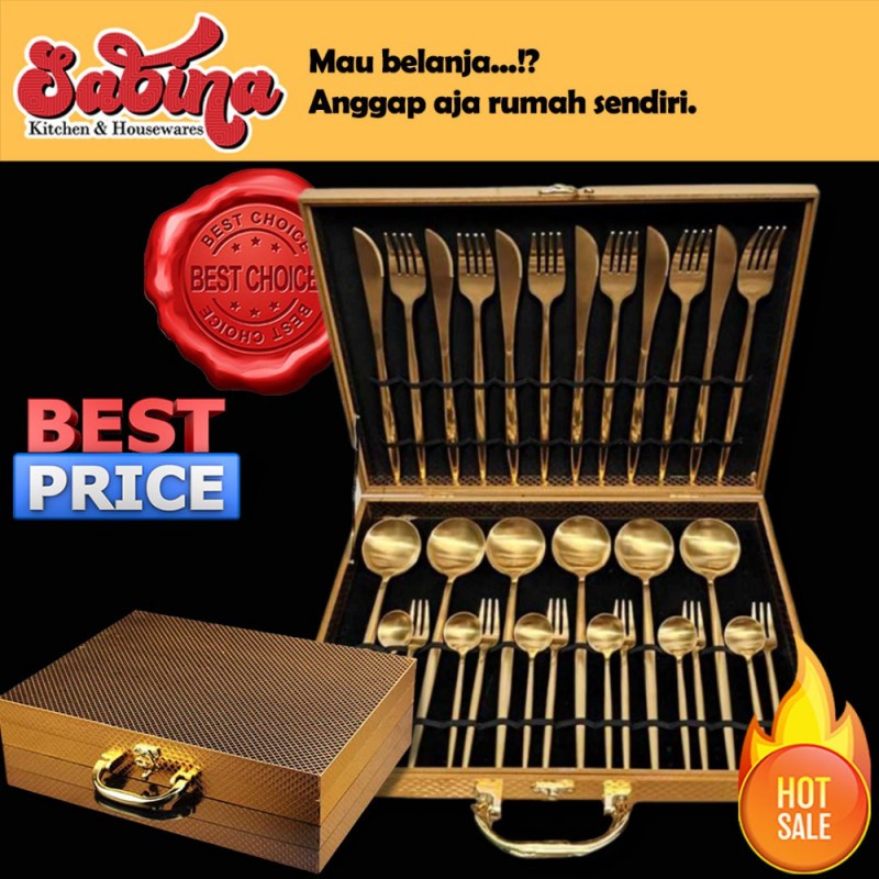 Perlengkapan Makan Set Sendok Garpu Pisau Stainless 30Pcs Cutlery