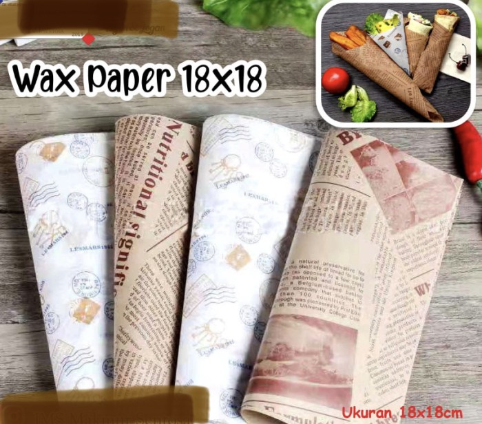 

Wax paper 18x18 cm - 10 pc / kertas pembungkus packaging