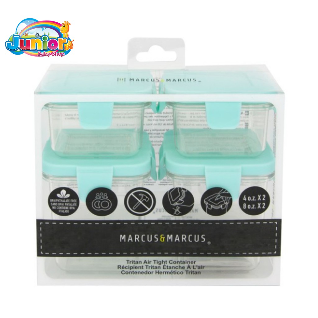 Marcus &amp; Marcus Tritan Air Tight Container 120mlx2pcs + 240mlx2pcs