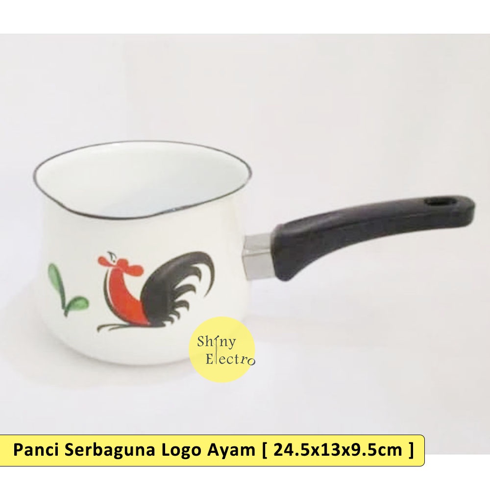 Panci Enamel Ayam - Milk Pan Susu / Mie / Air Panas Anti Panas Murah [24.5x13x9.5cm ] Serbaguna Mult