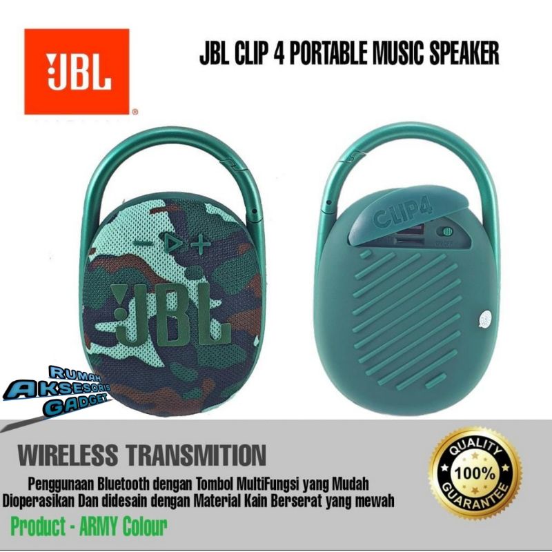 Speaker bluetooth jbl Clip 4 bass portable termurah