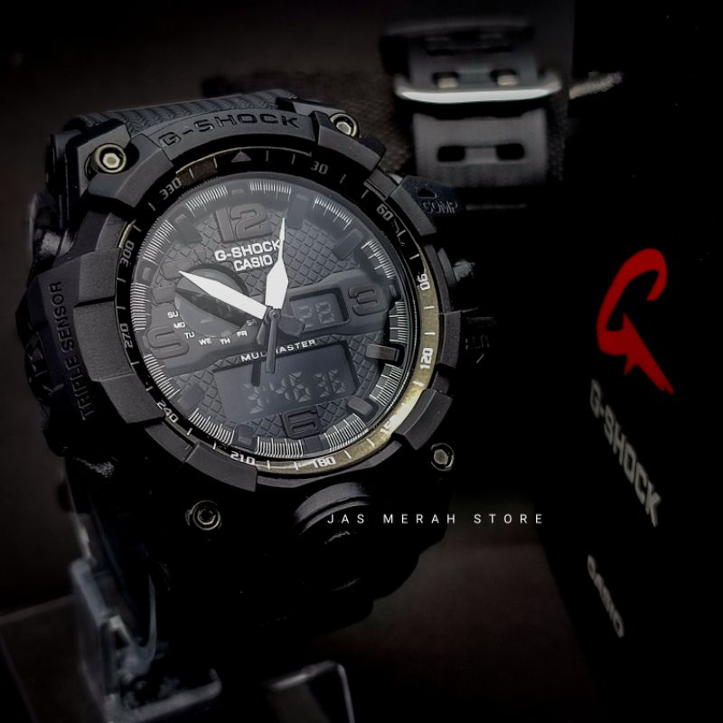 JAM TANGAN PRIA CASIO G-SHOCK FULL HITAM GWG 1000 GRADE A DUALTIME TAHAN AIR