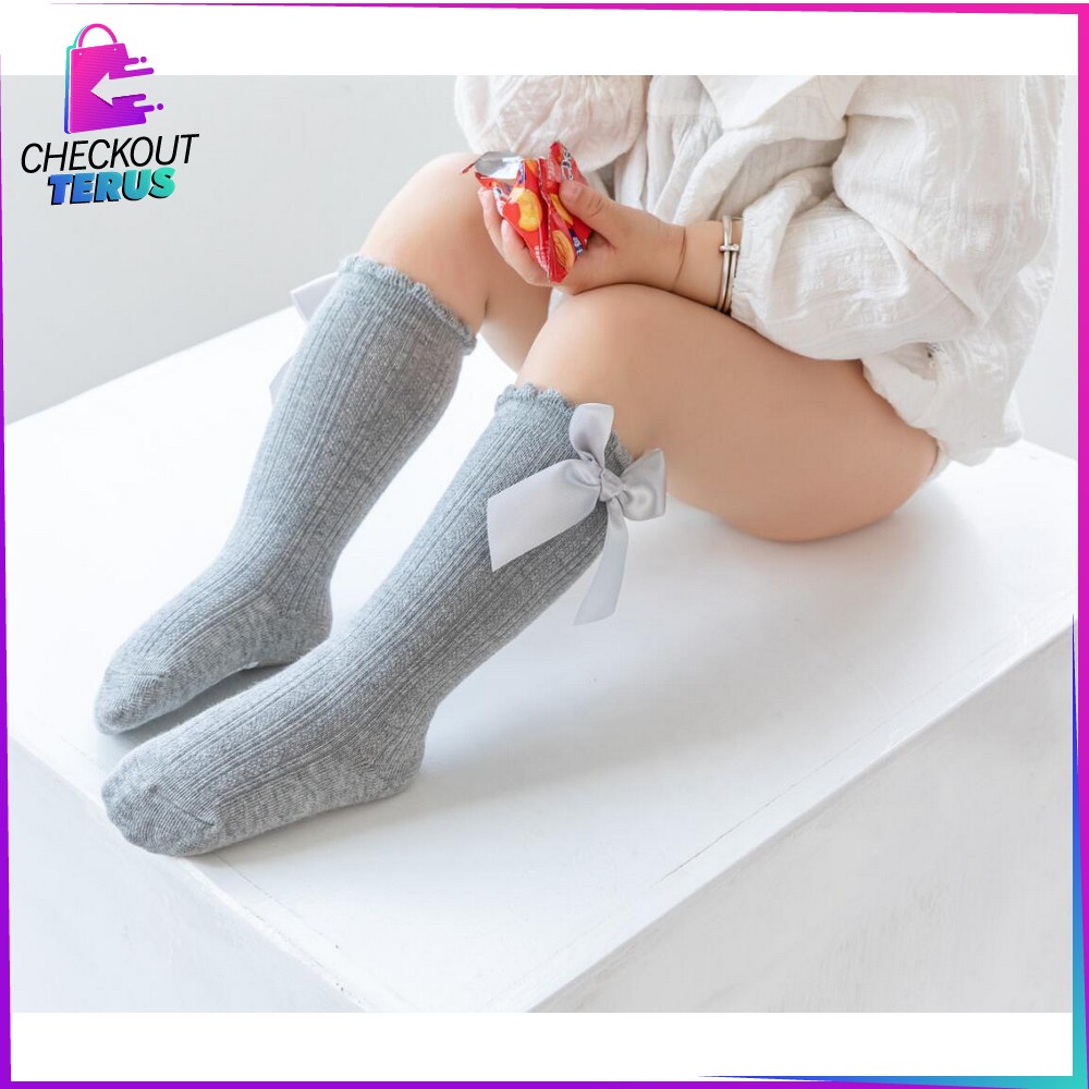 CT P89 Kaos Kaki Anak Perempuan Panjang Pita Anti slip Kaos Kaki Anak Anti Tergelincir Kaos Kaki Anak Cewek Antislip Kids Sock