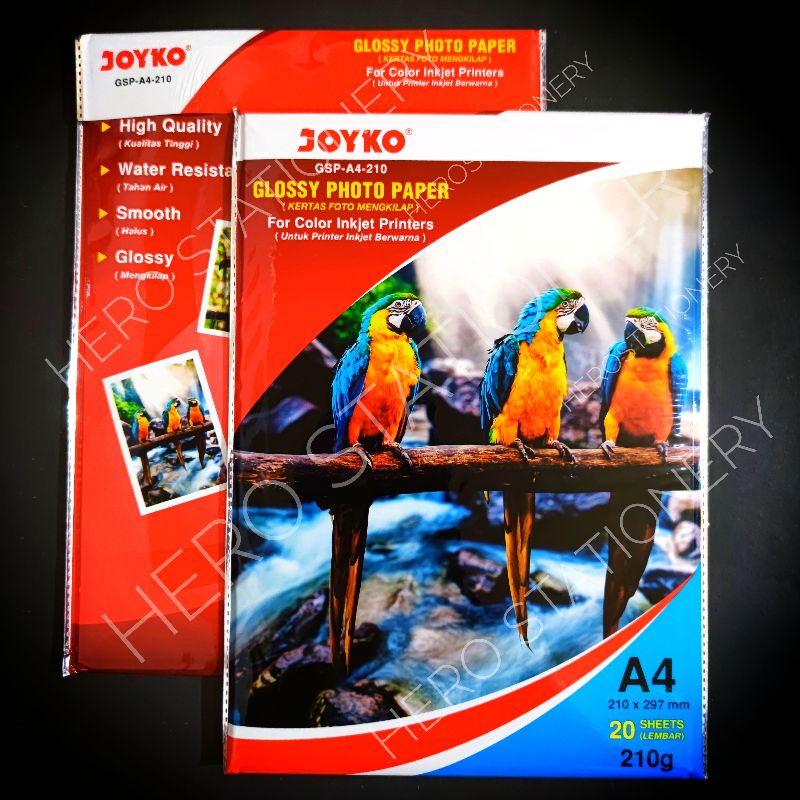 

Kertas print foto glossy mengkilap A4 joyko GSP-A4-210