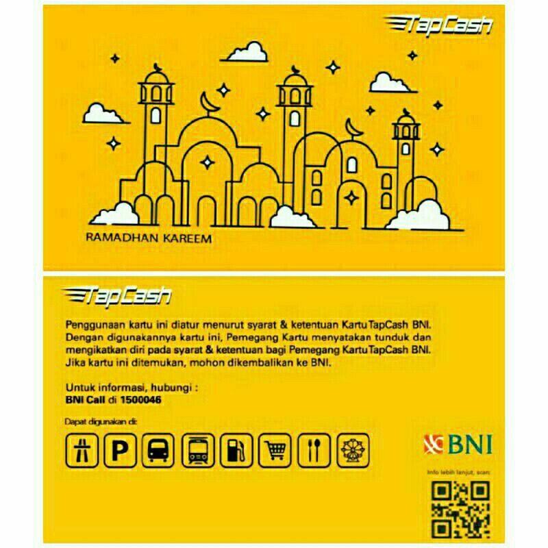 BNI Tapcash edisi Ramadhan (Kuning) /Like eMONEY eTOLL Flazz or Brizzi