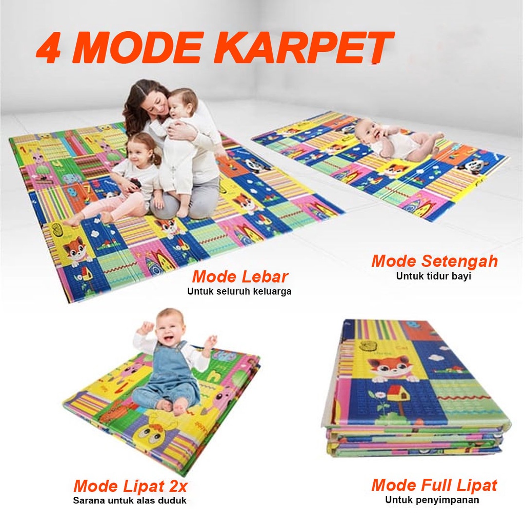 Foldable Carpet Tikar Premium Playmat Bayi XPE KARPET ANAK 200 x 180 x 1cm - TEBAL 10MM