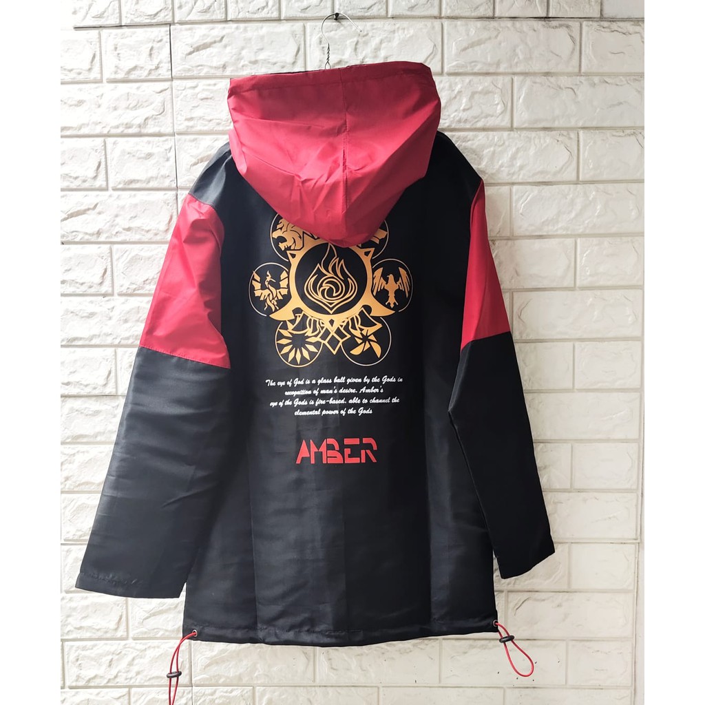 Amber Genshin Impact Jacket Jaket Hoodie Game Cosplay Jepang Korea pyro Outrider of the Knights of Favonius