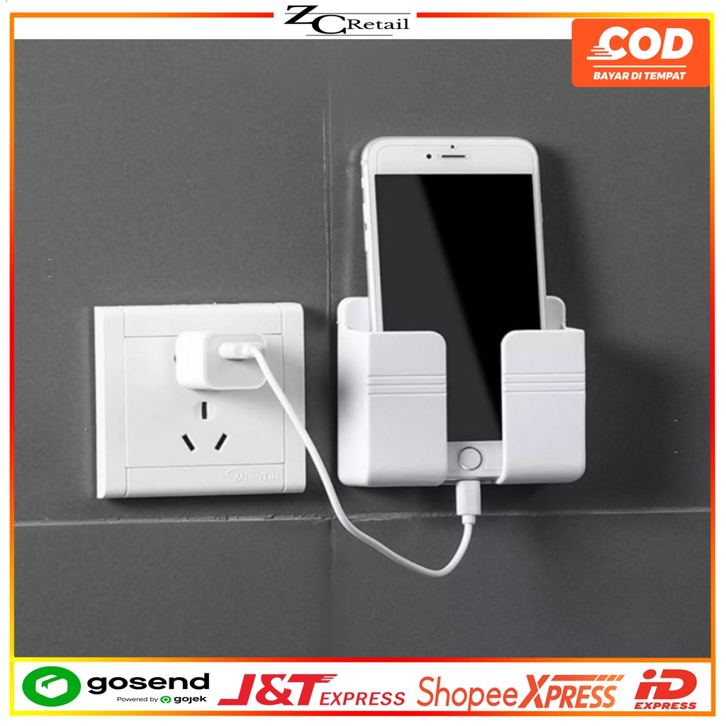 HOLDER TEMPEL DINDING TEMPAT CAS HP RAK HANDPHONE CHARGER GANTUNG TEMPEL HOOK