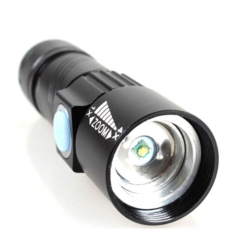 Senter Mini USB Rechargeable Q5 LED 2000 Lumens - Hitam