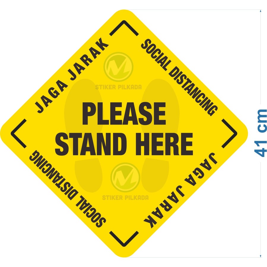 

STIKER VYNIL LANTAI PLEASE STAND HERE KOTAK MIRING 41CM