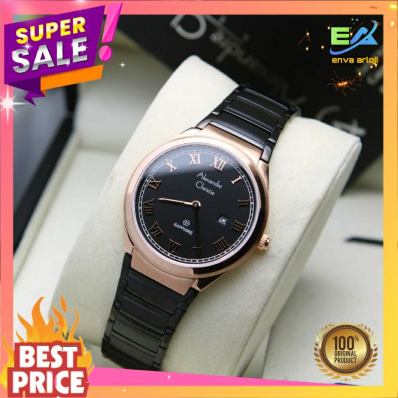 JAM ALEXANDER CHRISTIE WANITA ORIGINAL AC 8538 SAPPHIRE MURAH TERBARU ORI ANALOG TALI RANTAI NEW
