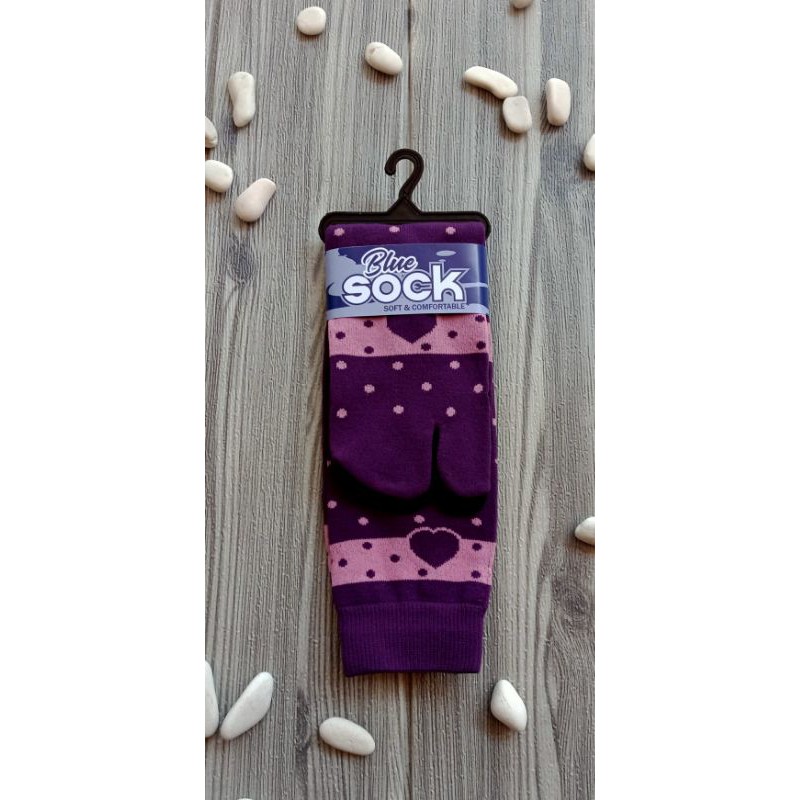 kaos kaki jempol MOTIF POLKALOVE kaoskaki panjang muslimah-Ungu tua