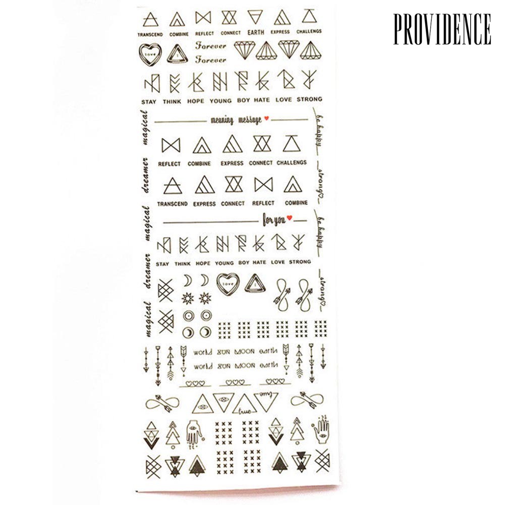 Providence Stiker Decal Transfer Air Multi Motif Untuk Dekorasi Nail Art / Manicure Diy