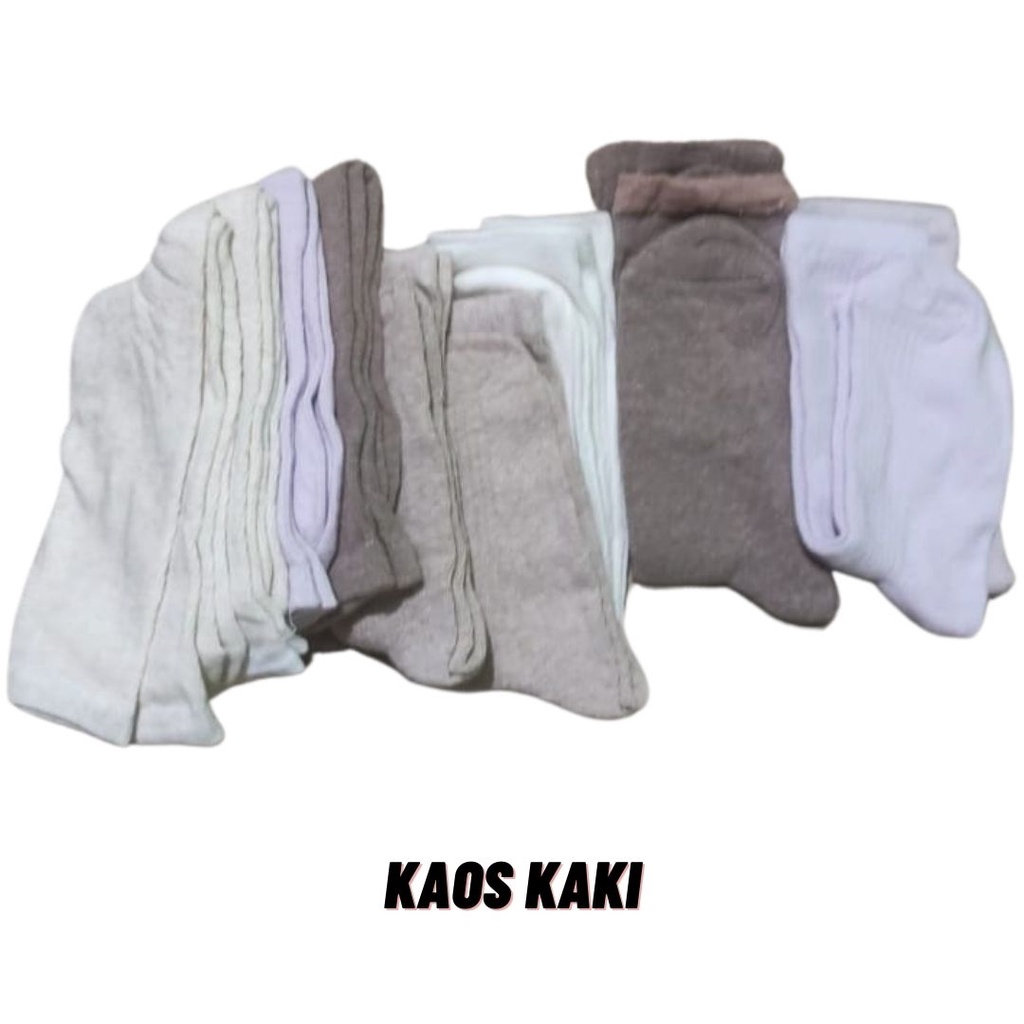 CBY  kaos kaki 01 motif Kaos Kaki Korea Style Fashion Casual Sport Motif Garis Bahan Katun Warna Polos Sock 10