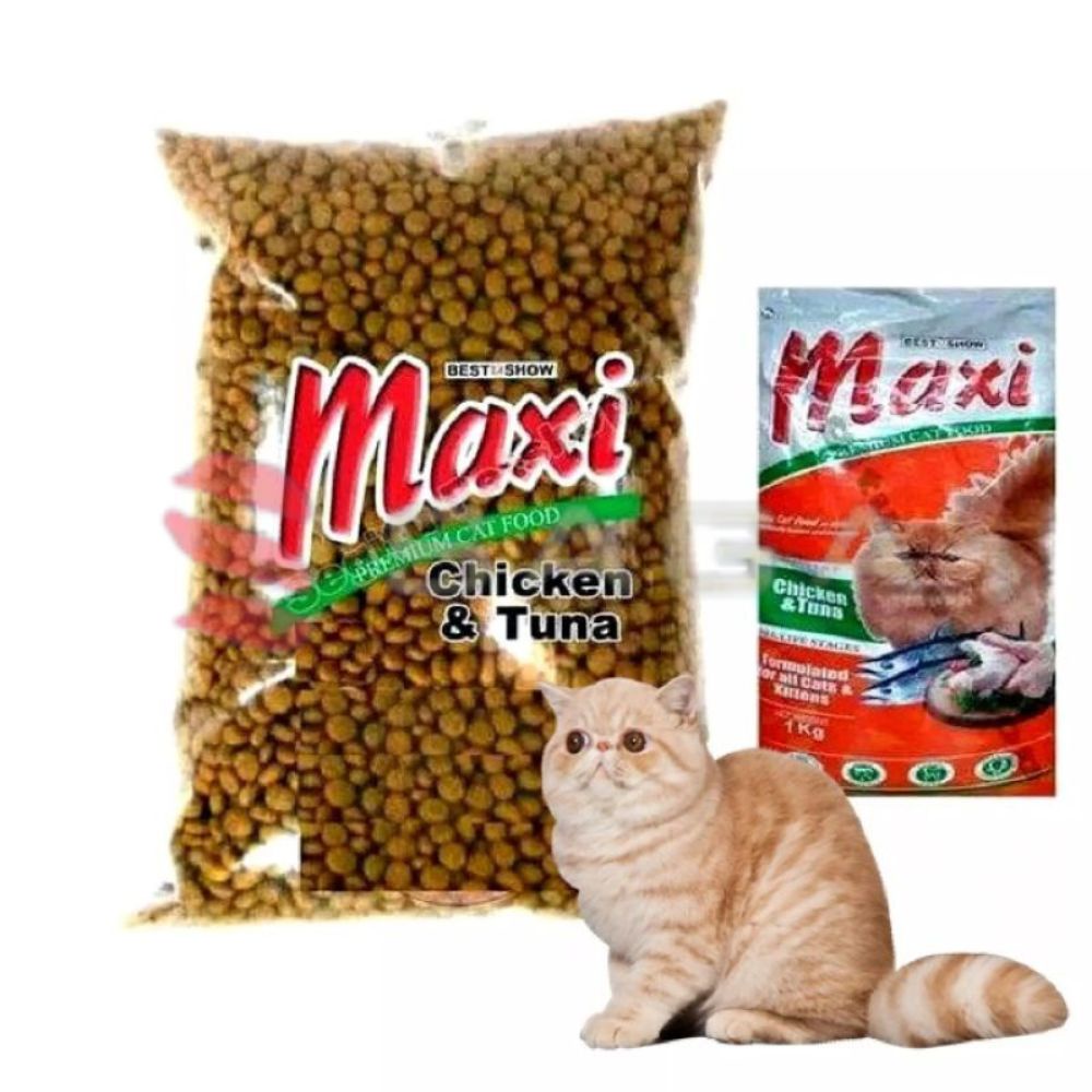 Maxi Cat Food Makanan Kucing Maxi Kitten & Adult Repack 1Kg