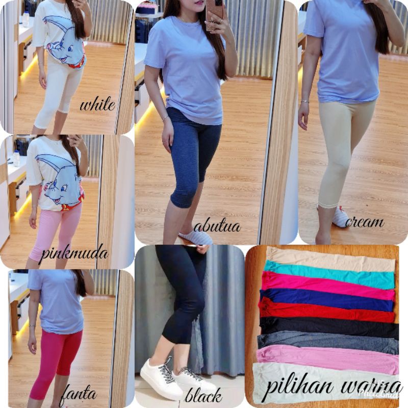 LEGGING 7PER8/LEGGING OLAHRAGA/LEGGING SANTAI/SPANDEK SOFT REALPICT