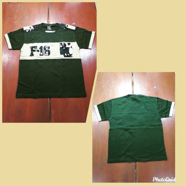 Atasan kaos army tentara anak anak model terbaru F16 model baru keren bahan katun