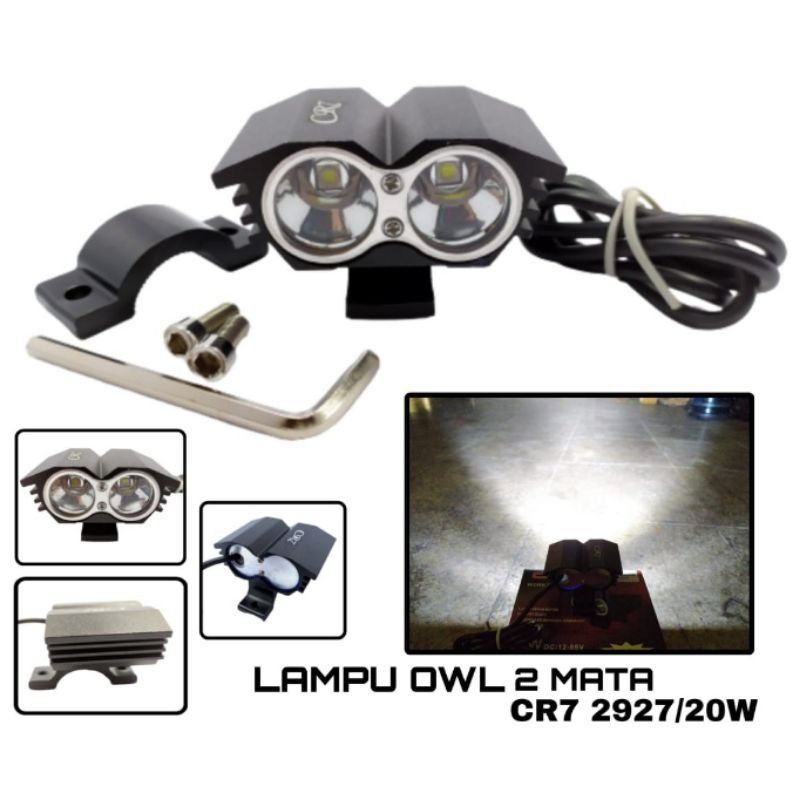 Lampu tembak OWL mata elang 3 mata 30 watt Led White & Yellow Universal Lampu Motor Sorot OWL  Cree 3mata ultrafire-8