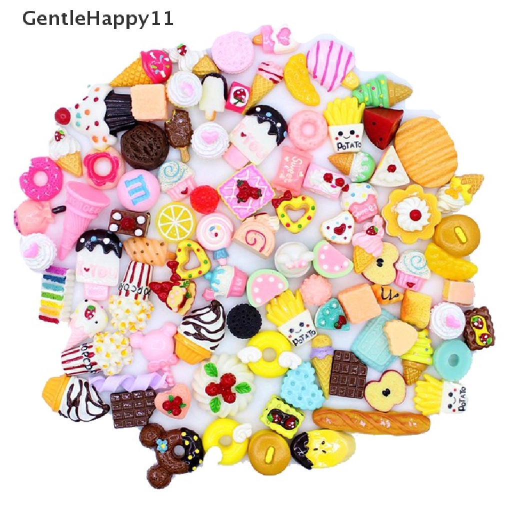 Gentlehappy 10pcs Miniatur Permen Donat / Roti / Kue Untuk Dekorasi Rumah Boneka