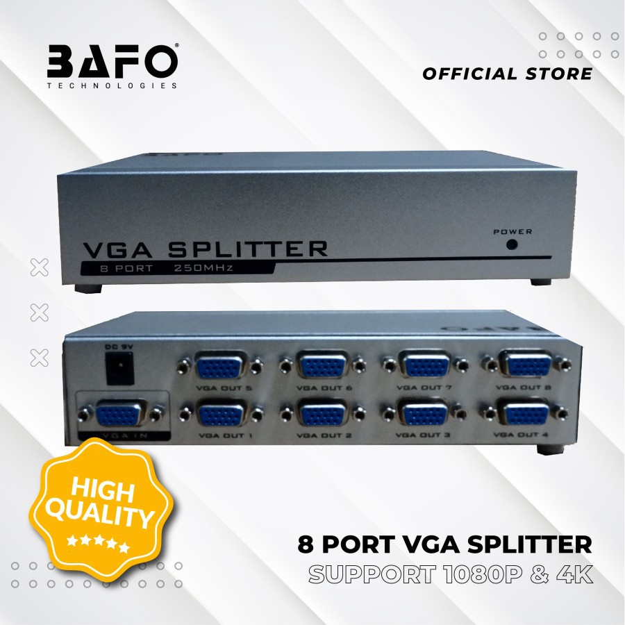 Spliter VGA 8 Port BAFO 250Mhz / Splitter 1-8