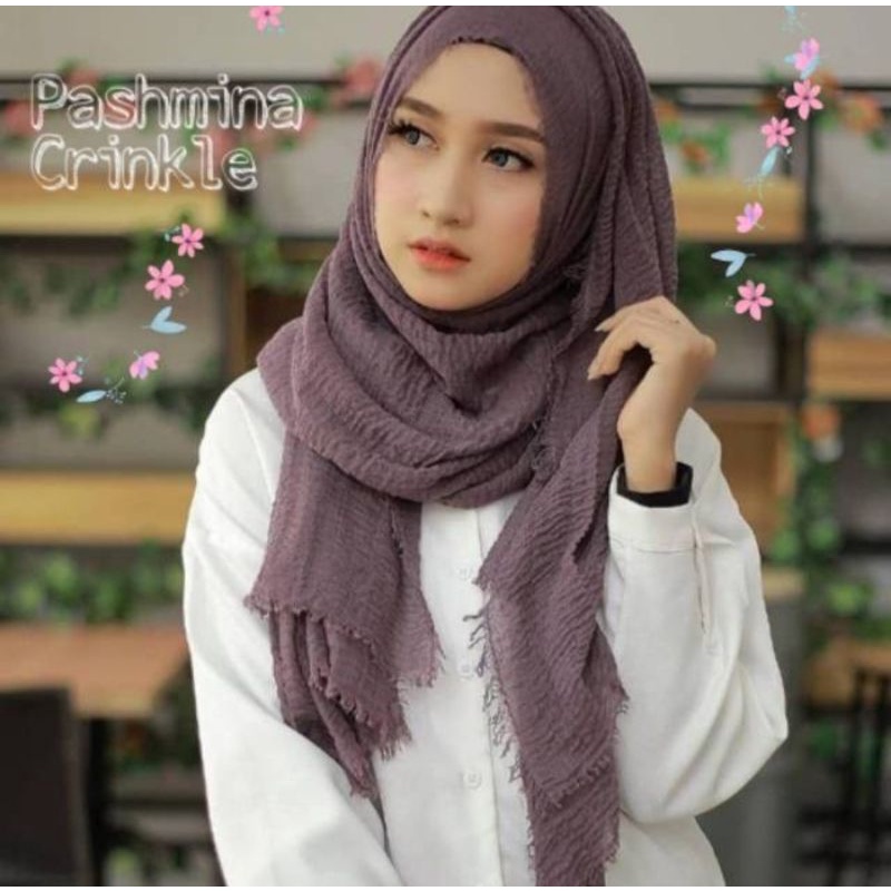 PASHMINA CRINKLE PREMIUM/SHAWL KUSUT /PASHMINA TERBARU/LAVANYA AZARA