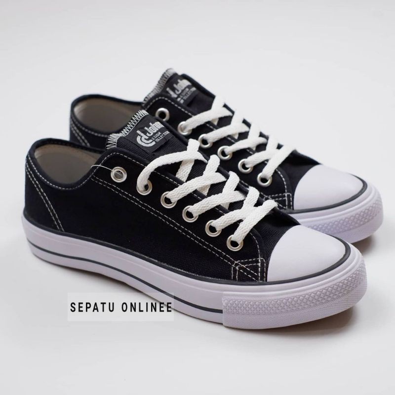 Sepatu Johnson Basic Low &amp; High Black White - Jhonson original