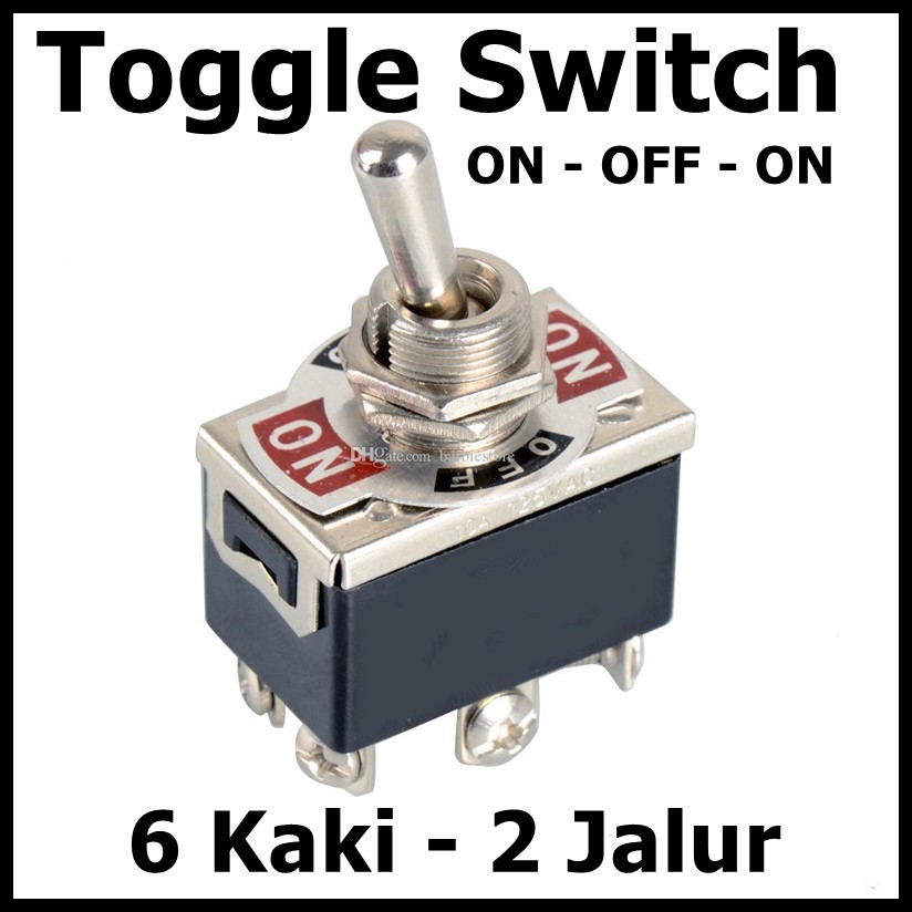 Saklar switch toggle power 6 kaki 2 jalur way On off on ring baut