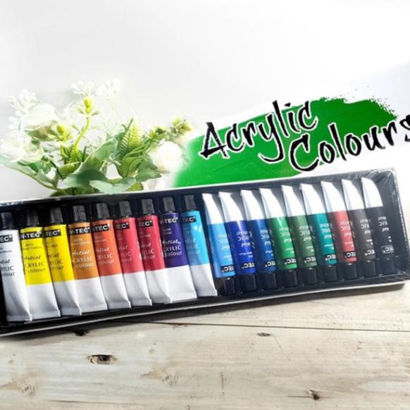 

Garansi Produk V-Tec Acrylic Colour Set 18 Warna / Cat Acrylic 18 Warna VTEC