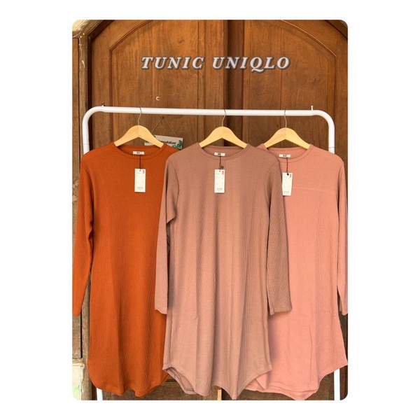 Tunik Premium Kaos Waffle / Simple Tunik / Basic Tunic / Uniqlo / Ukuran JUMBO