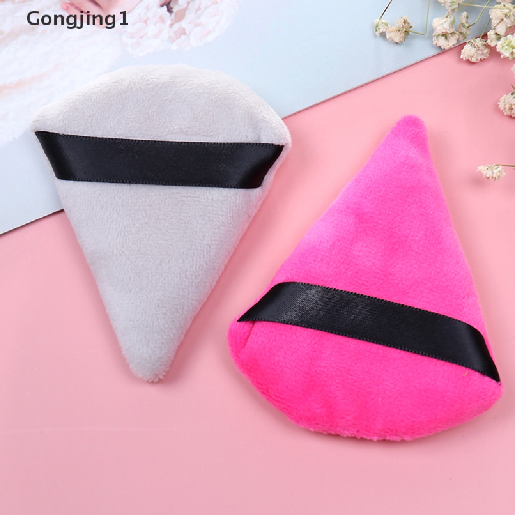 Gongjing1 Spons Puff Mini Bentuk Segitiga Bahan Velvet Untuk Makeup / Kosmetik Wanita