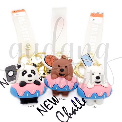 Gantungan Kunci Karakter Bear And Panda Donat Keychain Motif Beruang Panda GH 302337