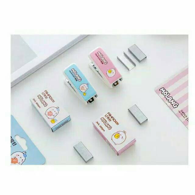 

Staples mini molang stapler hekter set molang