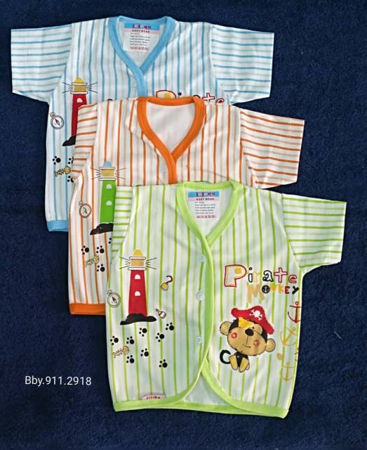 3 Pcs!!! Baju bayi lengan panjang New Born printing murah