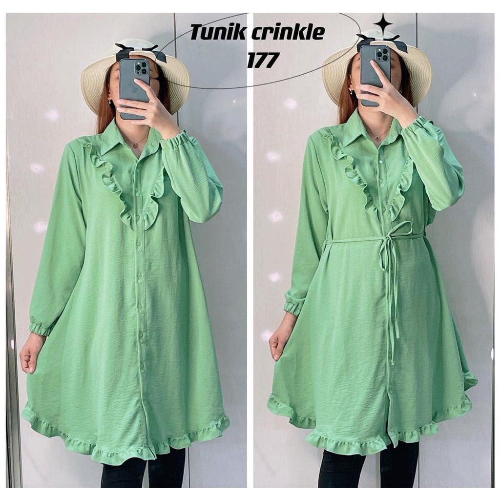 VinaTunik#Tunik Crinkle Airflow#Tunik kringkel# Baju Wanita Muslim | Irma Fashion07