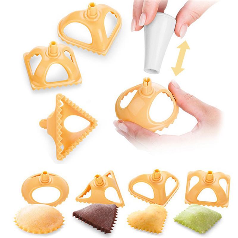 4pcs/set Dumpling Mould Dough Press Cutter Cookie Biscuit Molds DIY Ravioli Fruits Pie Pastry Mold Kitchen Baking Tool