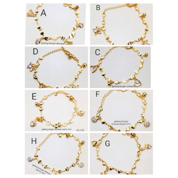 Dmk097. Gelang tangan xuping wanita dewasa lapis emas dgn mata zircon warna 24 k