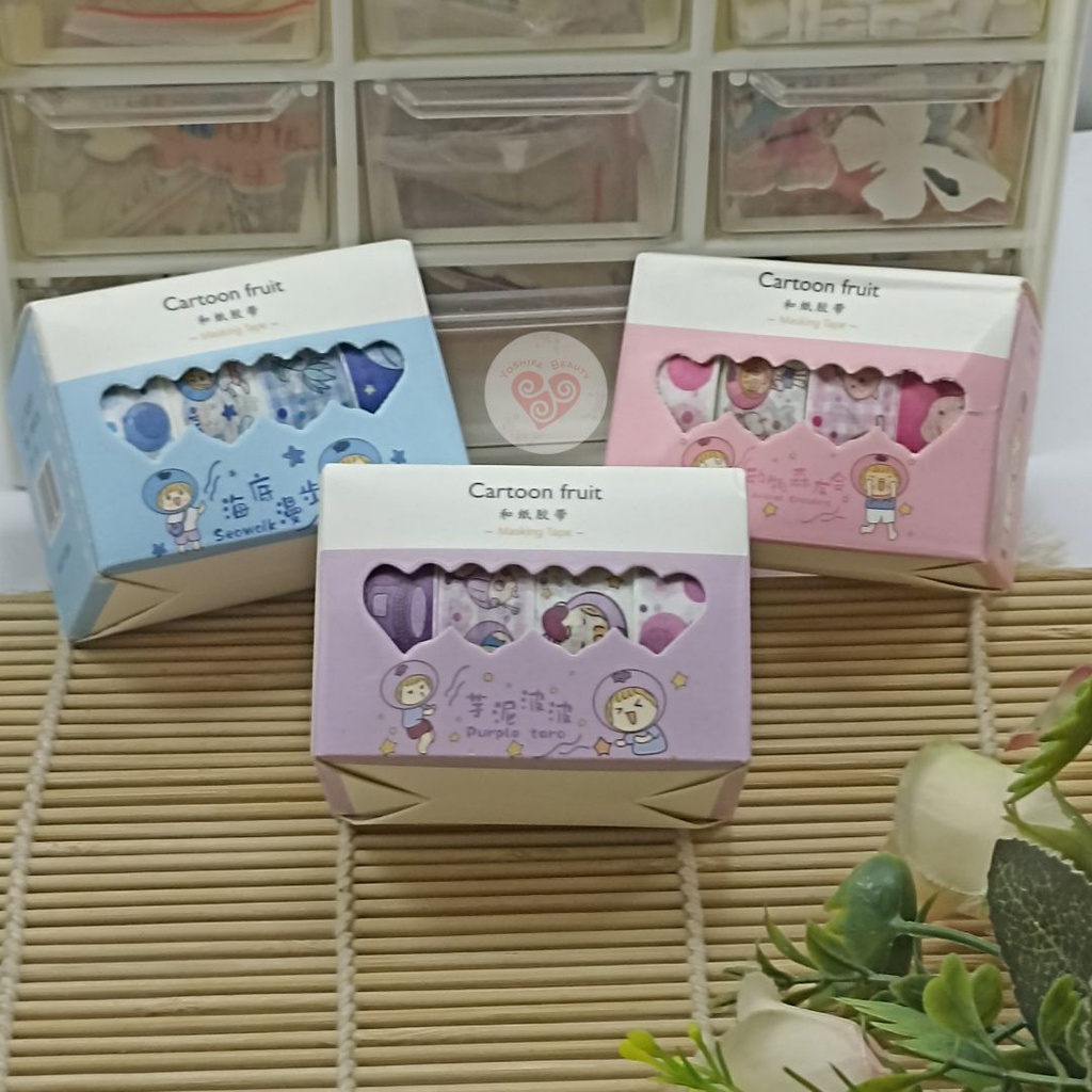 

Solatip Washi Tape Masking Tape 4 Roll | Washi Tape Isi 4 Lucu Korea Journa Deco Space Cute Fancy