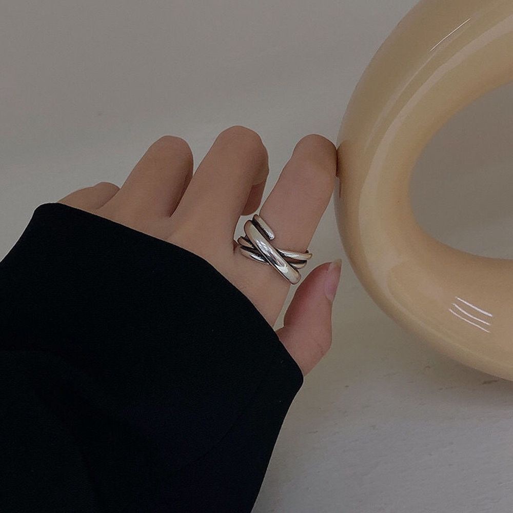 Needway  Trendy Korean Style Ring Retro Female Finger Ring Opening Adjustable Ring Men Roman Numeral Irregular Cool Punk Style Alloy Couple Ring