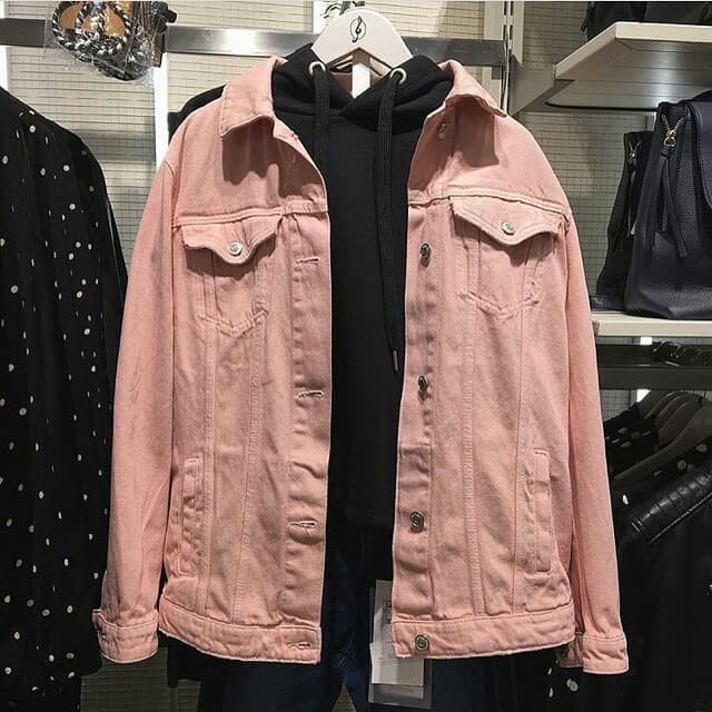 WANITA-JEANS-JAKET- OVERSIZE JAKET PINK/ZARA JACKET/ZARA JEANS JACKET/ JAKET ZARA -JAKET-JEANS-